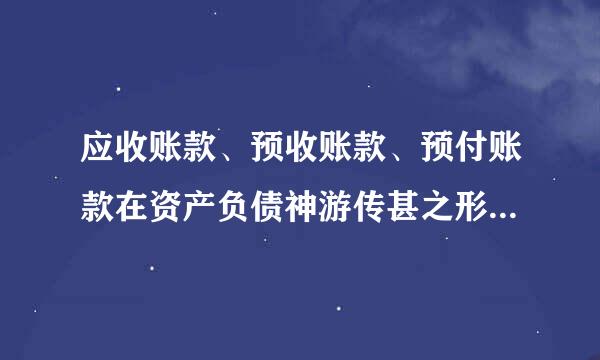 应收账款、预收账款、预付账款在资产负债神游传甚之形显着曲表中如何填列?