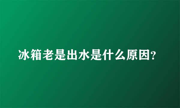 冰箱老是出水是什么原因？