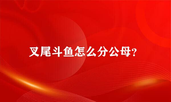 叉尾斗鱼怎么分公母？