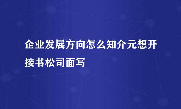 企业发展方向怎么知介元想开接书松司面写