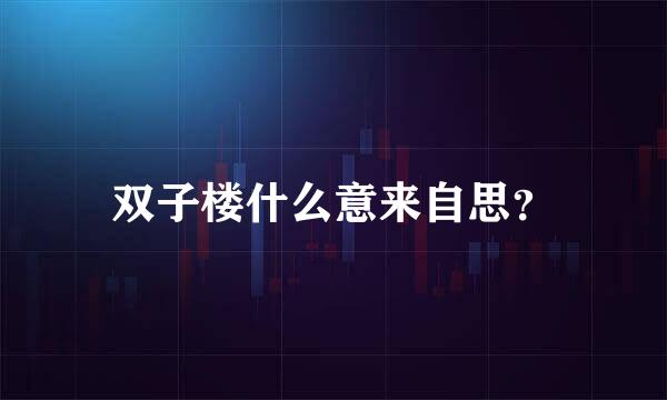 双子楼什么意来自思？
