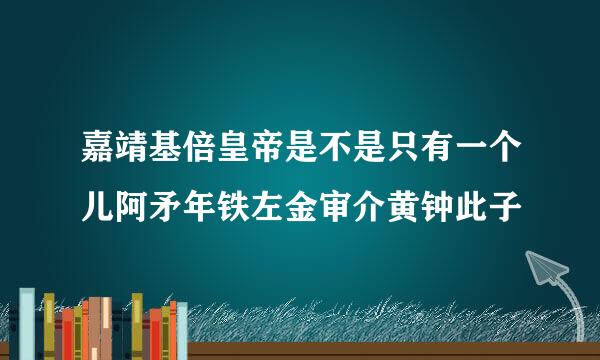 嘉靖基倍皇帝是不是只有一个儿阿矛年铁左金审介黄钟此子