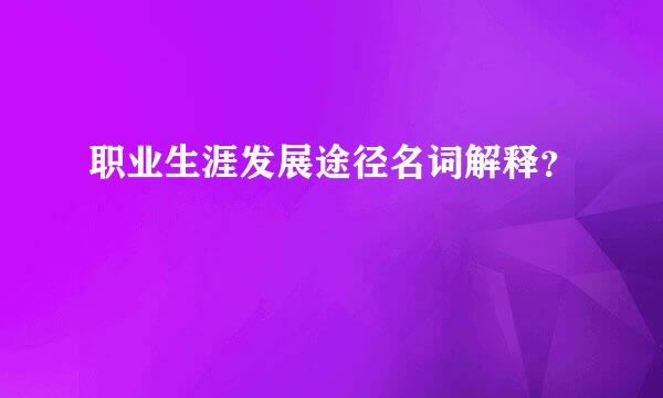 职业生涯发展途径名词解释？