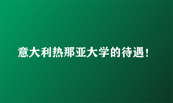 意大利热那亚大学的待遇！