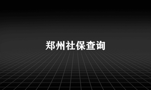 郑州社保查询