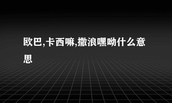 欧巴,卡西嘛,撒浪嘿呦什么意思