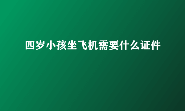 四岁小孩坐飞机需要什么证件