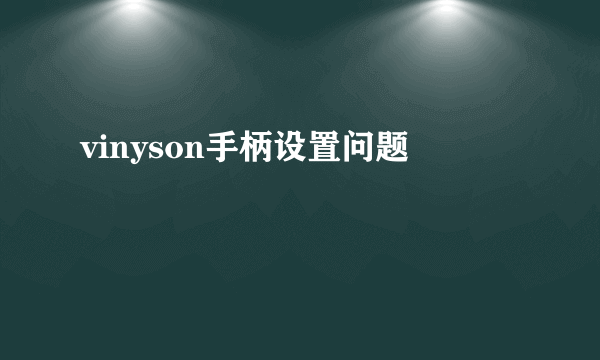 vinyson手柄设置问题
