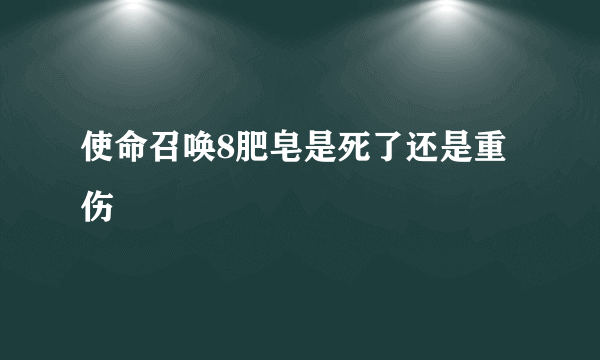 使命召唤8肥皂是死了还是重伤