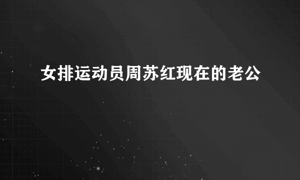 女排运动员周苏红现在的老公