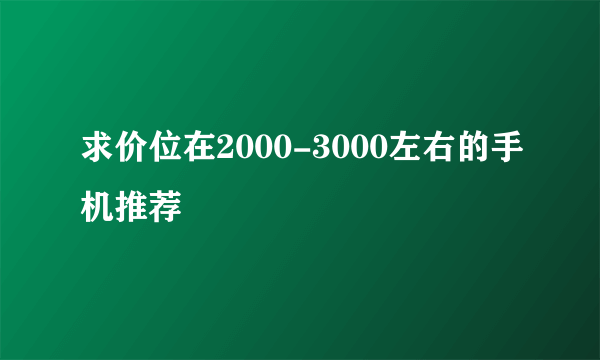 求价位在2000-3000左右的手机推荐