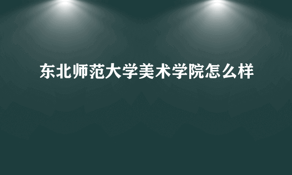 东北师范大学美术学院怎么样