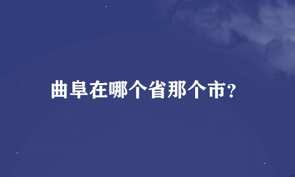 曲阜在哪个省那个市？