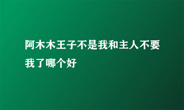 阿木木王子不是我和主人不要我了哪个好