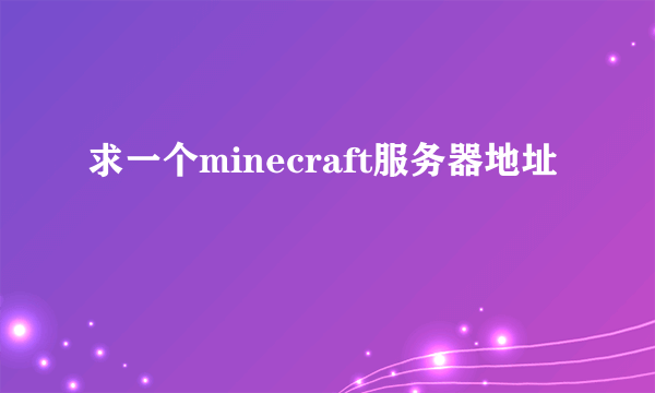 求一个minecraft服务器地址
