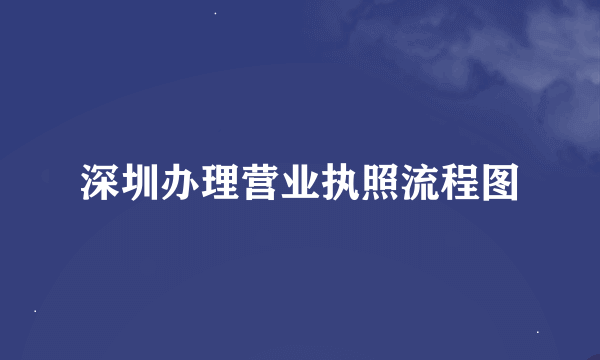 深圳办理营业执照流程图
