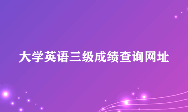 大学英语三级成绩查询网址