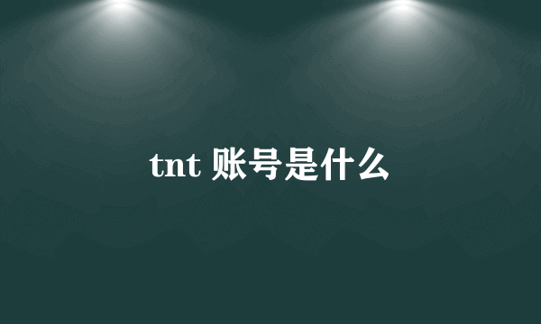 tnt 账号是什么