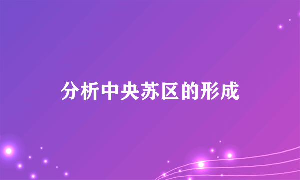 分析中央苏区的形成