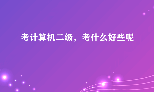考计算机二级，考什么好些呢