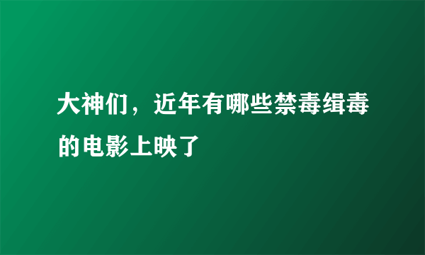 大神们，近年有哪些禁毒缉毒的电影上映了