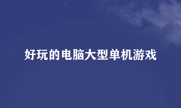 好玩的电脑大型单机游戏