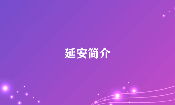 延安简介