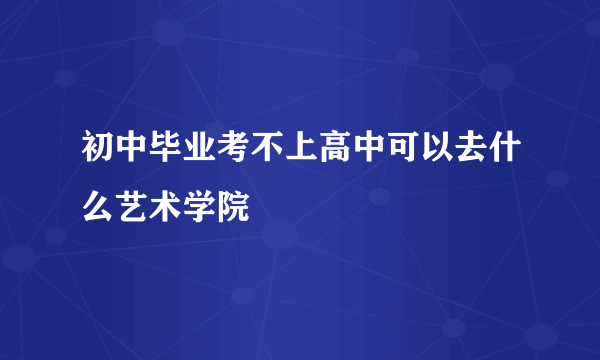 初中毕业考不上高中可以去什么艺术学院