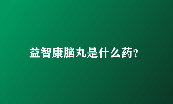 益智康脑丸是什么药？