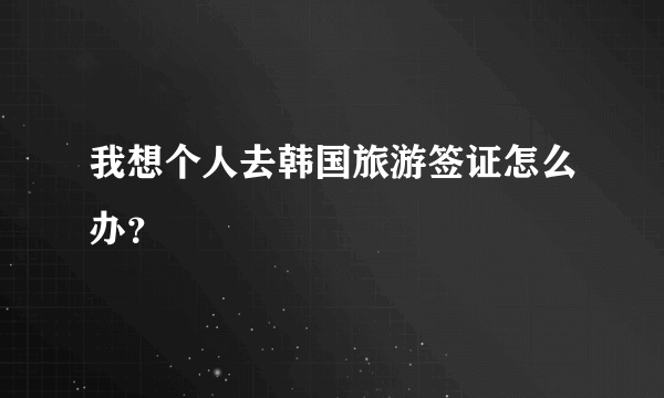 我想个人去韩国旅游签证怎么办？