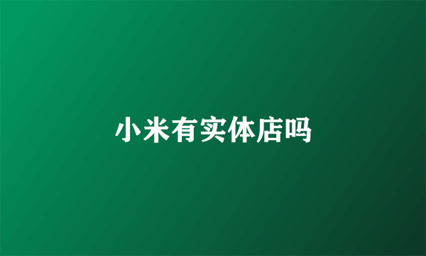 小米有实体店吗