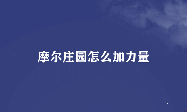 摩尔庄园怎么加力量