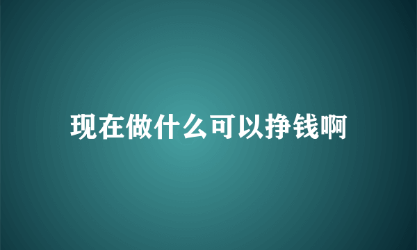 现在做什么可以挣钱啊