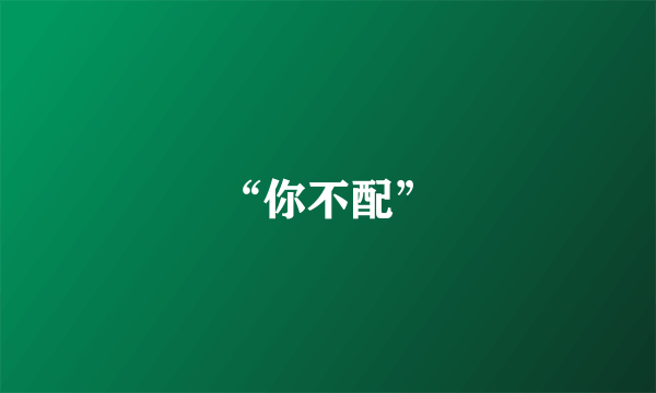“你不配”