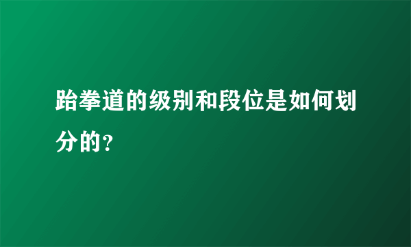 跆拳道的级别和段位是如何划分的？