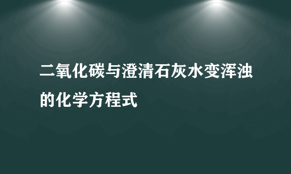 二氧化碳与澄清石灰水变浑浊的化学方程式