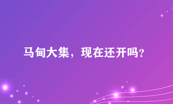 马甸大集，现在还开吗？