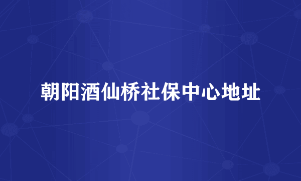 朝阳酒仙桥社保中心地址