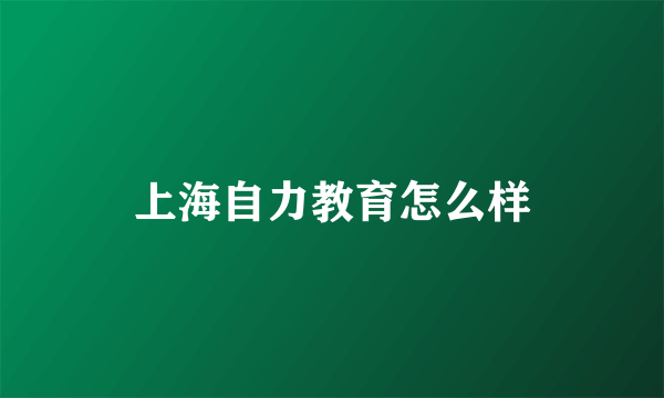 上海自力教育怎么样