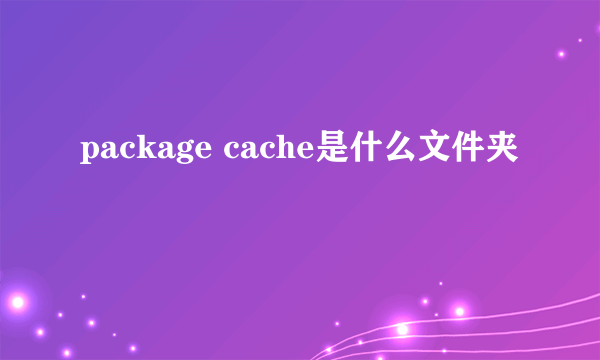 package cache是什么文件夹
