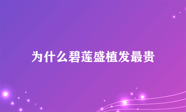 为什么碧莲盛植发最贵
