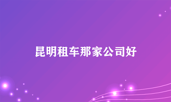 昆明租车那家公司好