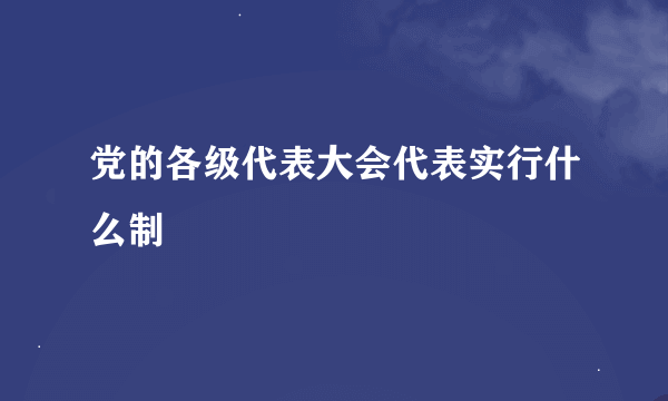党的各级代表大会代表实行什么制
