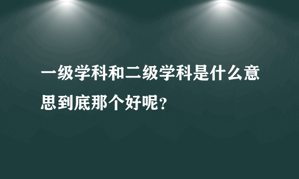 一级学科和二级学科是什么意思到底那个好呢？