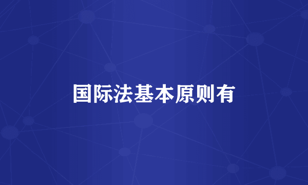 国际法基本原则有
