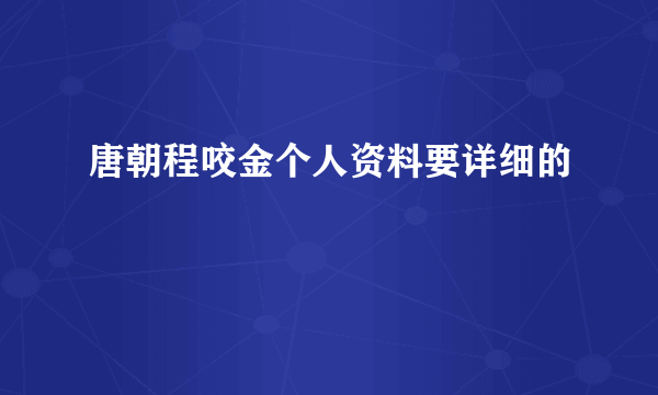 唐朝程咬金个人资料要详细的