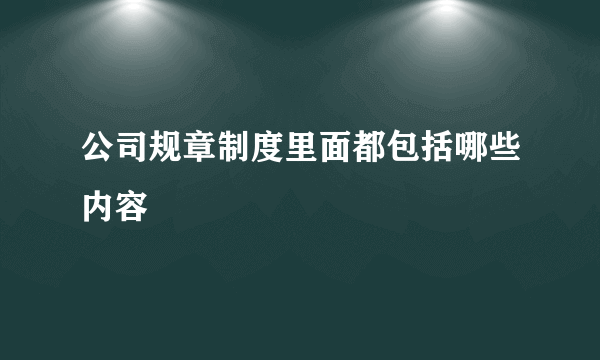公司规章制度里面都包括哪些内容