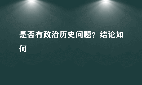 是否有政治历史问题？结论如何