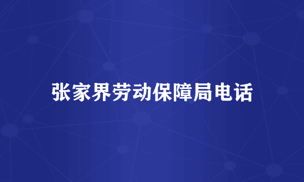 张家界劳动保障局电话