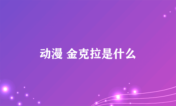 动漫 金克拉是什么